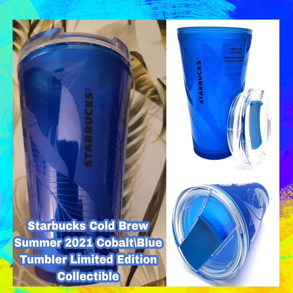 Starbucks Cold Brew Summer 2021 Cobalt\Blue Tumbler Limited Edition Coll…